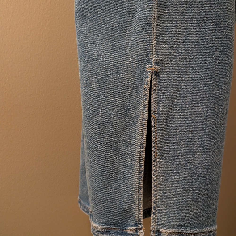 Ava & Viv 20W Denim Overalls With Ankle Slits & Side Zipper Stretchy - Picture 11 of 14
